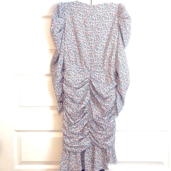 NWT Designer NOTES DU NORD Naya Ruched Midi Dress Flower Symphony 10 MSRP $280 - Picture 5 of 7